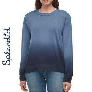 Splendid Ombré Sweatshirt Blue L